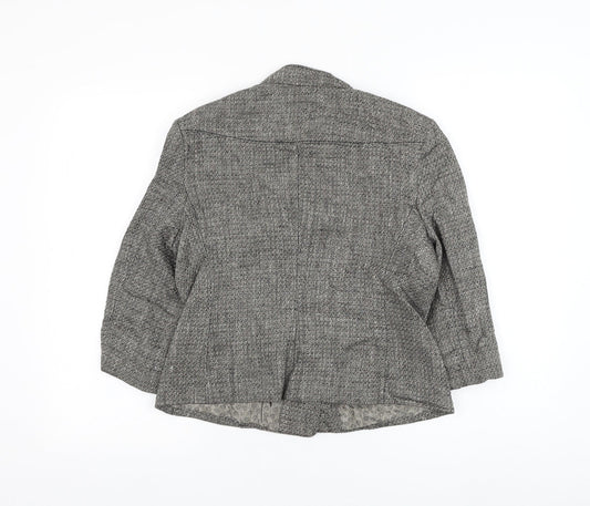 NEXT Womens Grey Jacket Blazer Size 12 Button
