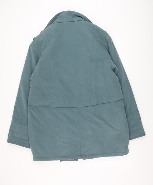 BHS Womens Blue Parka Coat Size 16 Zip