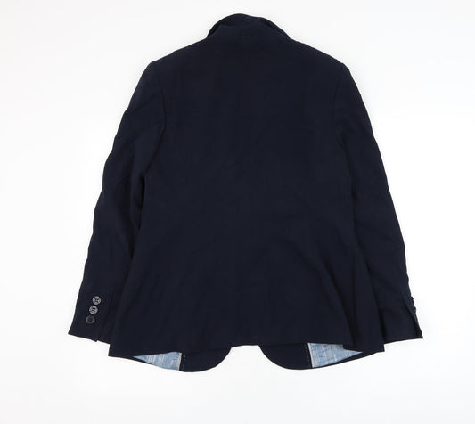 Marks and Spencer Womens Blue Jacket Blazer Size 14 Button