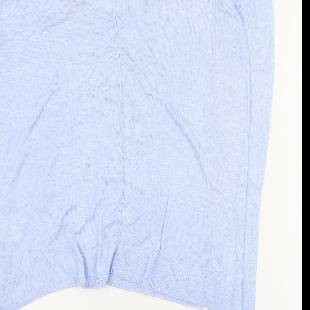 Real Woman Womens Blue V-Neck Viscose Pullover Jumper Size S
