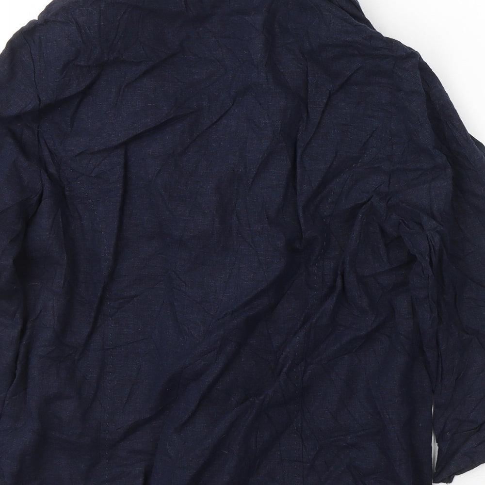 EWM Womens Blue Jacket Blazer Size 12 Button
