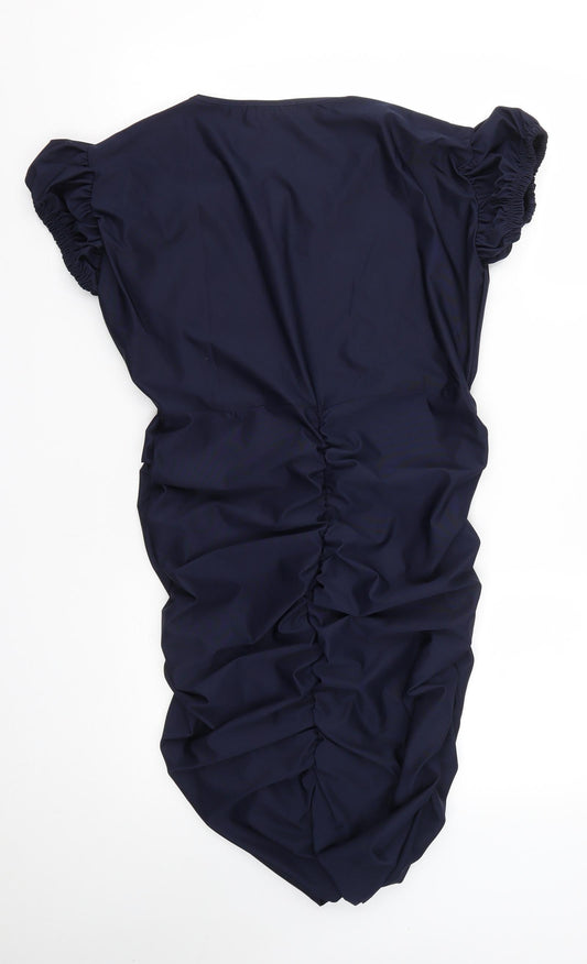 MISSFIGA Womens Blue Polyester Bodycon Size 14 Round Neck