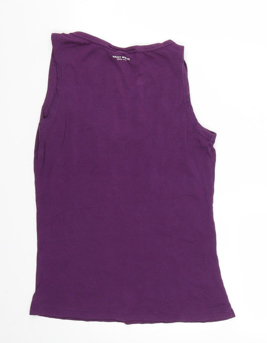 TALLY WEiJL Womens Purple Polyester Basic Tank Size XL Round Neck