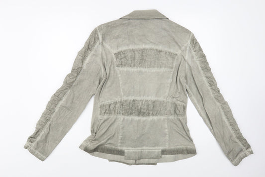 Elly Italia Womens Grey Jacket Blazer Size M Button