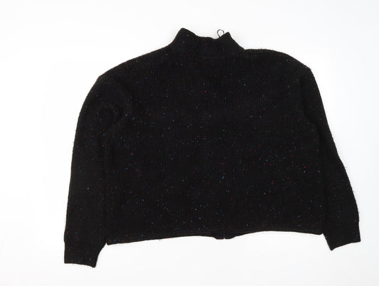 Marks and Spencer Womens Black Acrylic Full Zip Sweatshirt Size XL Zip