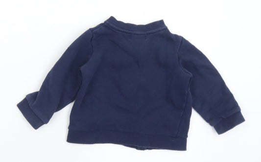 M&Co Baby Blue Cotton Full Zip Jumper Size 18-24 Months Zip