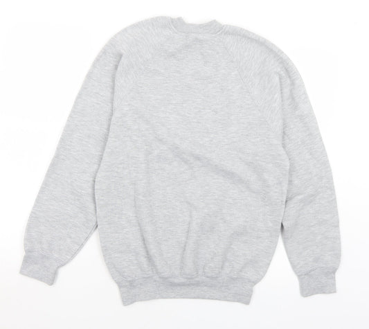 Womens UK S Regular Russell Grey Pullover Sweatshirt
