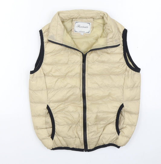 Fascinate Mens Beige Gilet Coat Size S Zip