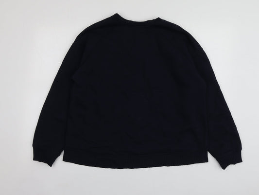 Zara Womens Blue Cotton Pullover Hoodie Size S