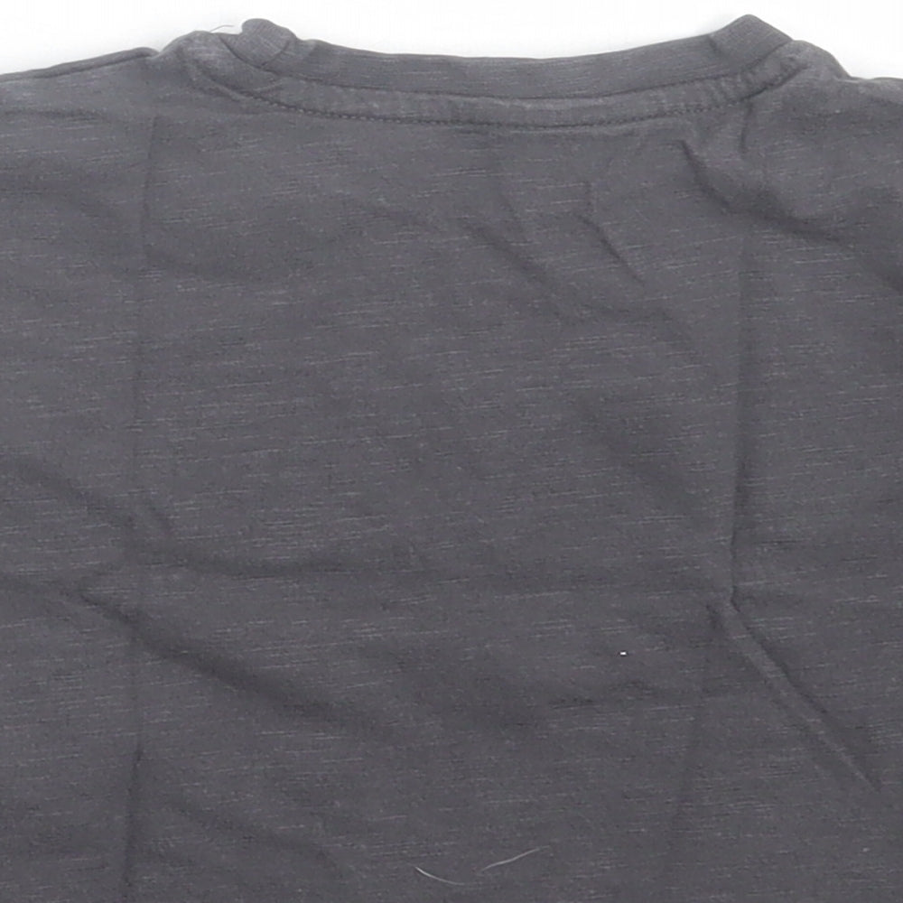 Primark Girls Grey Cotton Basic T-Shirt Size 9-12 Months Crew Neck Pullover