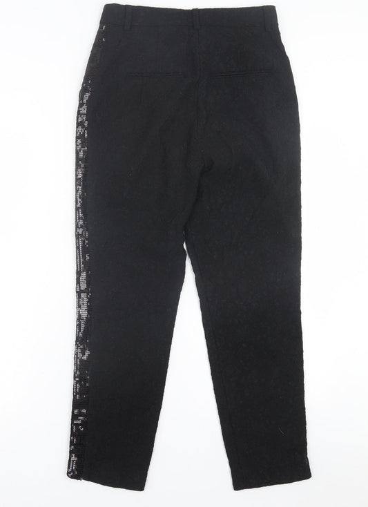 Idano Womens Black Nylon Trousers Size 8 L26 in Regular Hook & Eye