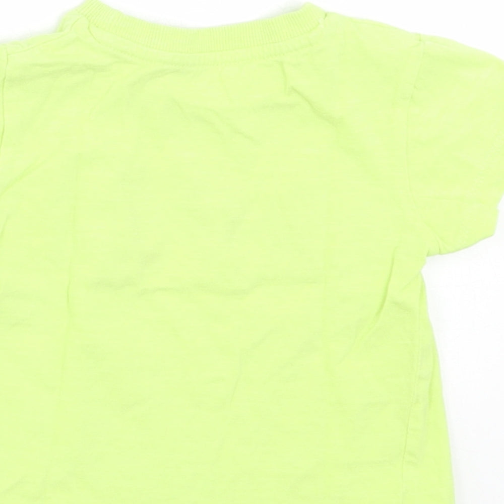Matalan Boys Green Cotton Basic T-Shirt Size 9-12 Months Crew Neck Pullover