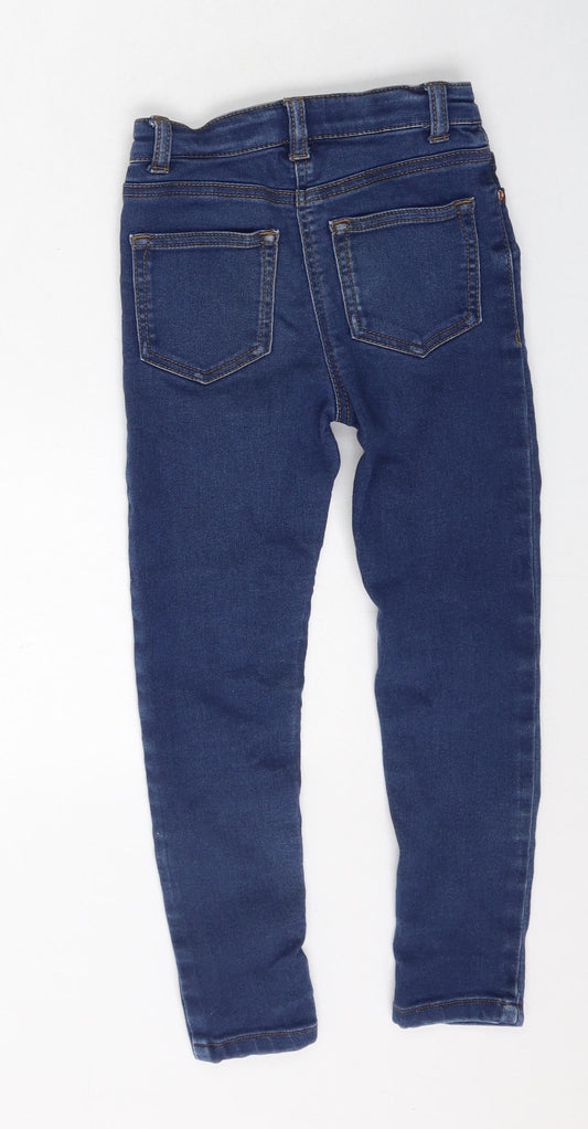 Preworn Girls Blue Cotton Skinny Jeans Size 5-6 Years Regular