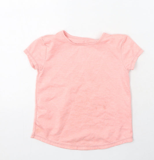 Dunnes Stores Boys Pink Polyester Basic Casual Size 5-6 Years Round Neck