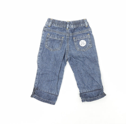 Bimbus Boys Blue 100% Cotton Pedal Pusher Jeans Size 6-9 Months - Sport Top Tiger
