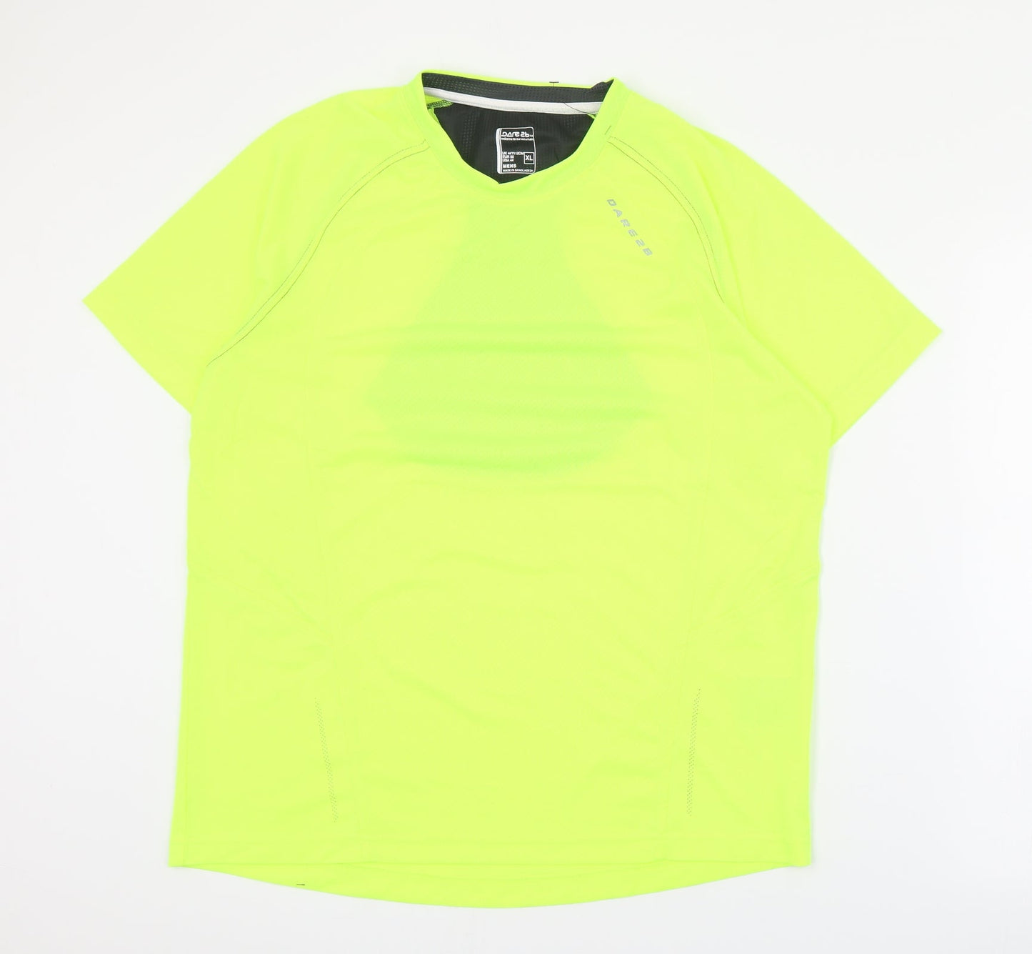 Dare2be Mens Yellow Polyester Pullover T-Shirt Size L Round Neck Pullover