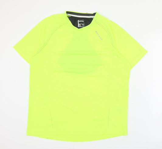 Dare2be Mens Yellow  Polyester Pullover T-Shirt Size L Round Neck Pullover