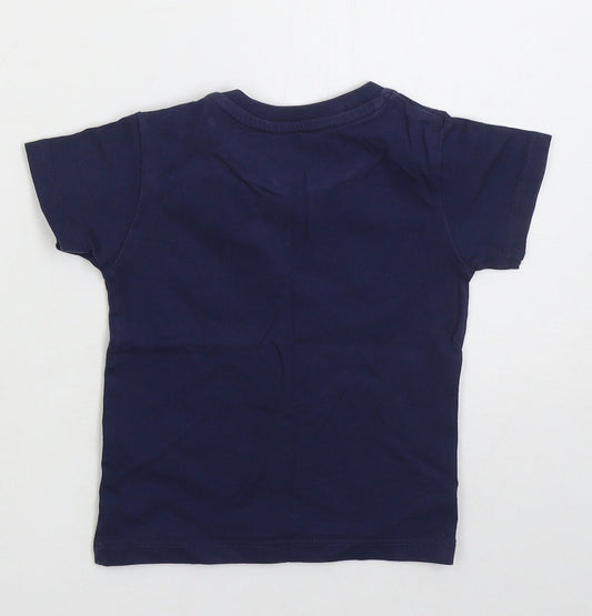 Matalan Boys Blue Cotton Basic T-Shirt Size 6-9 Months Crew Neck Pullover - Mama Knows Best
