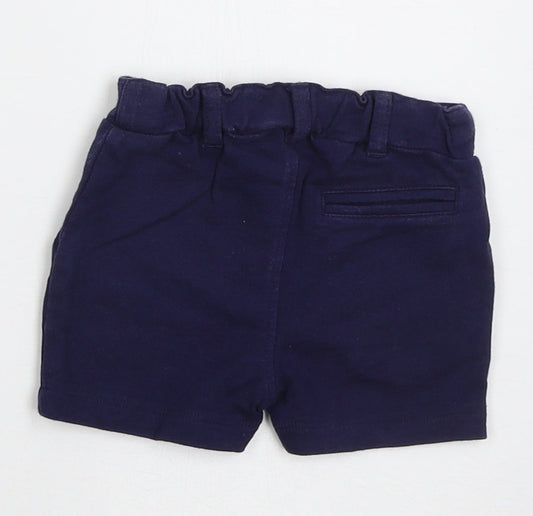 NEXT Boys Blue Cotton Cropped Trousers Size 6-9 Months Button