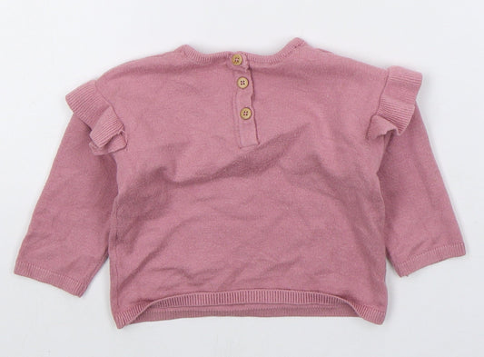 Matalan Girls Pink Polyester Pullover Jumper Size 3-6 Months Pullover