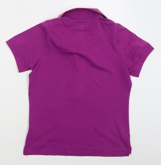 Ashworth Womens Purple Cotton Basic Polo Size XS Collared