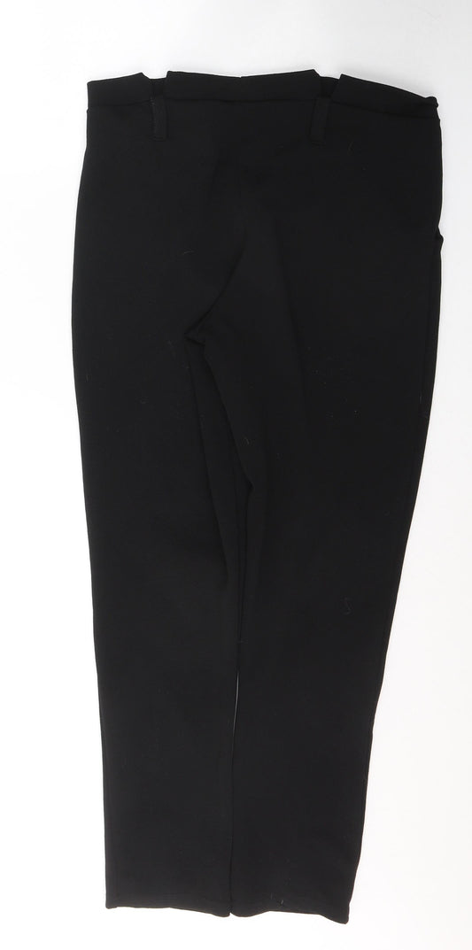 Selected Womens Black Polyester Trousers Size 12 L28 in Regular