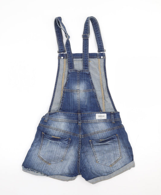 Be Inside Womens Blue Cotton Dungaree One-Piece Size S L4 in