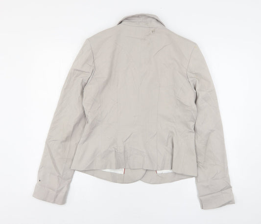 H&M Womens Beige Polyester Jacket Blazer Size 14