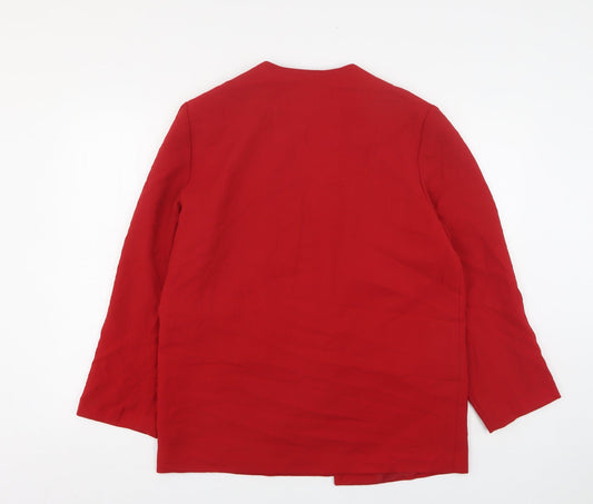 Lerose Womens Red Wool Jacket Blazer Size 12