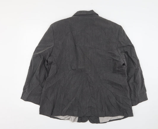 Debenhams Womens Grey Polyester Jacket Suit Jacket Size 20