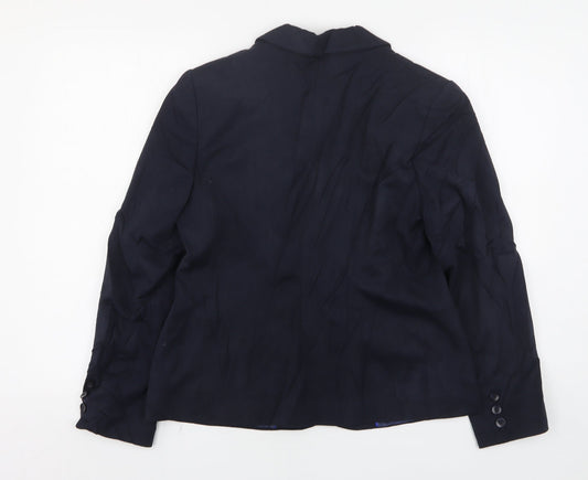 Autonomy Womens Blue Polyester Jacket Suit Jacket Size 14