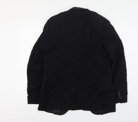 Dielmoth Mens Black Polyester Jacket Suit Jacket Size 44