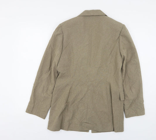 Essentials Womens Beige Polyester Jacket Suit Jacket Size 12