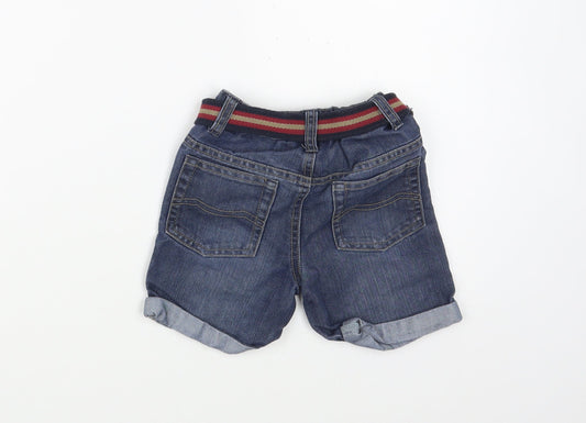 Matalan Boys Blue Cotton Chino Shorts Size 2-3 Years Regular Buckle