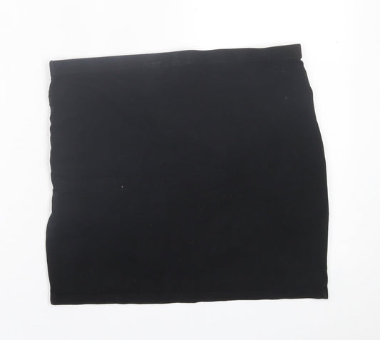 H&M Womens Black Cotton A-Line Skirt Size M