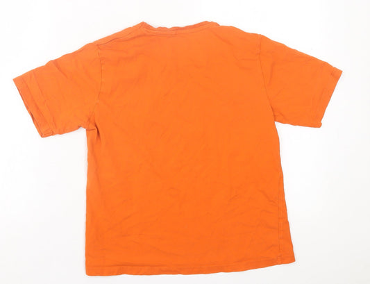 name it Boys Orange Cotton Basic T-Shirt Size 11-12 Years Crew Neck Pullover