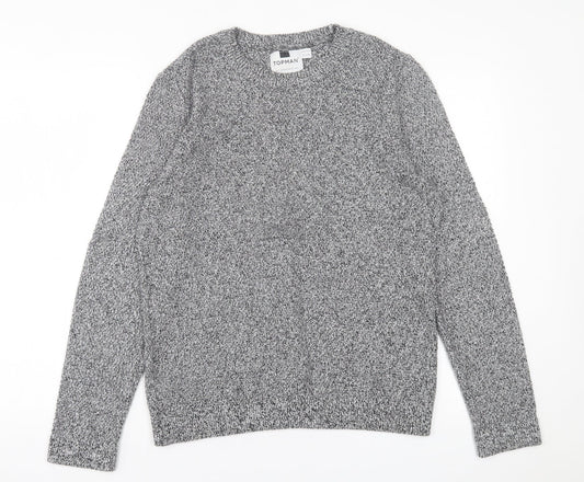 Topman Mens Grey Crew Neck Acrylic Pullover Jumper Size S