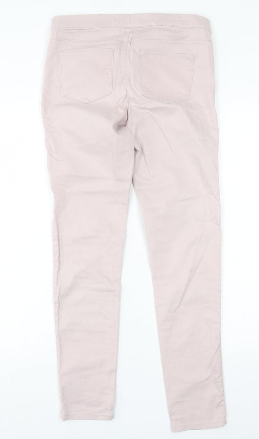 H&M Womens Pink Cotton Jegging Trousers Size 10 L29 in Regular