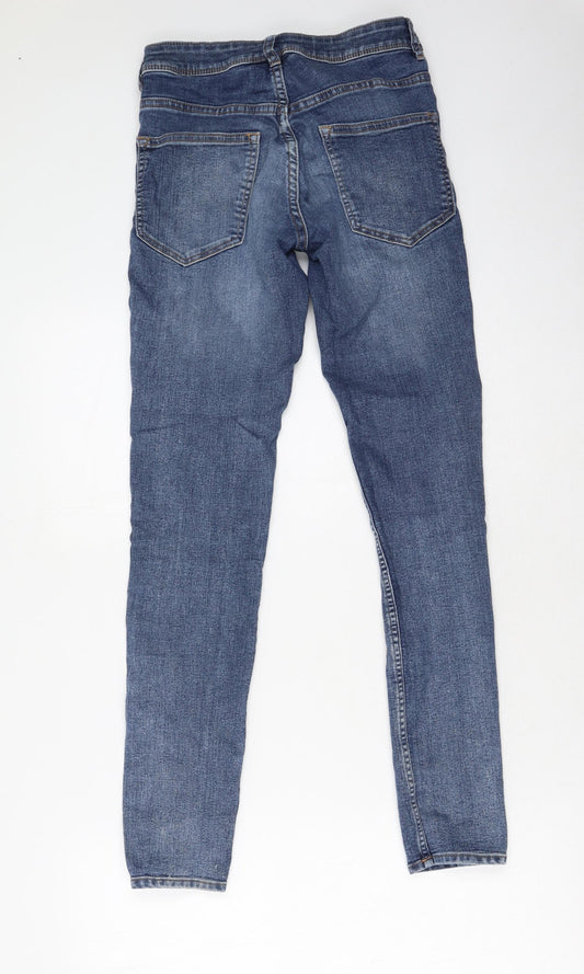 h&, Womens Blue Cotton Skinny Jeans Size 4 L28 in Regular