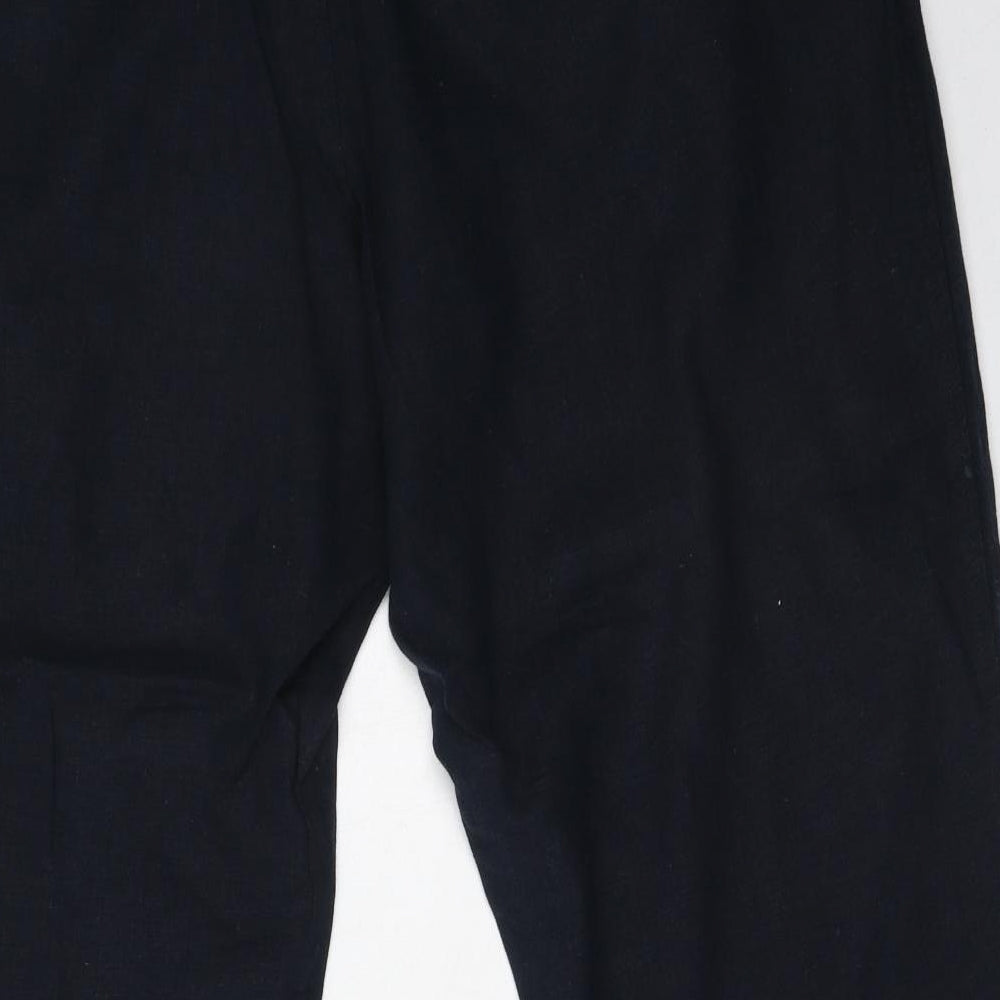Marks and Spencer Womens Blue Linen Trousers Size 38 in L22 in Regular