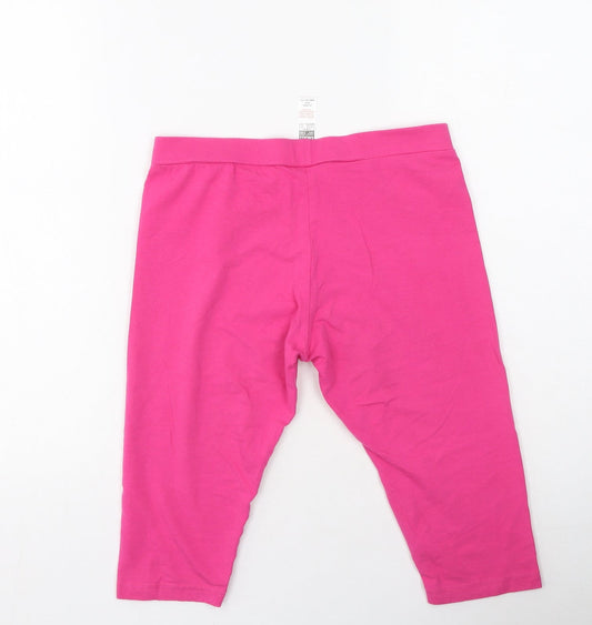 Dunnes Stores Womens Pink Cotton Cropped Leggings Size S L20 in
