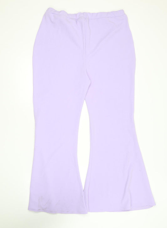 Boohoo Womens Purple Polyester Trousers Size 20 L28.5 in Regular