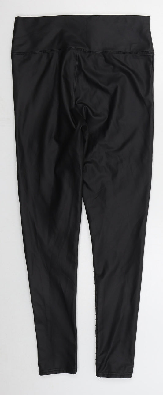 Yu & Me Womens Black Polyurethane Carrot Leggings Size M L28 in
