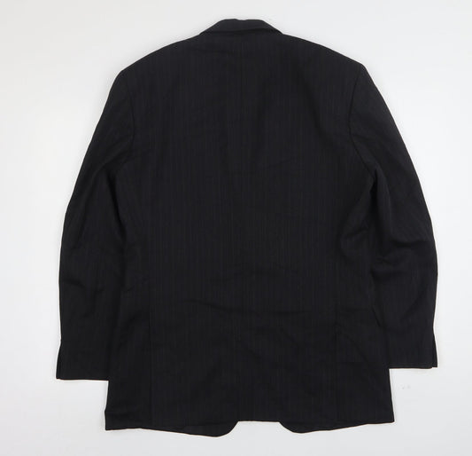 Marks and Spencer Mens Grey Striped Wool Jacket Suit Jacket Size 38