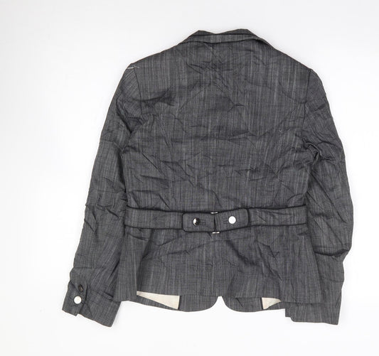 Kaliko Womens Grey Polyester Jacket Suit Jacket Size 8