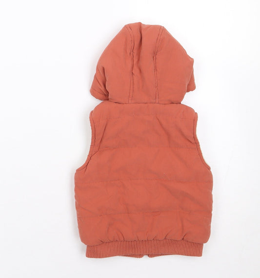 Dunnes Boys Orange Gilet Coat Size 3-6 Months Zip