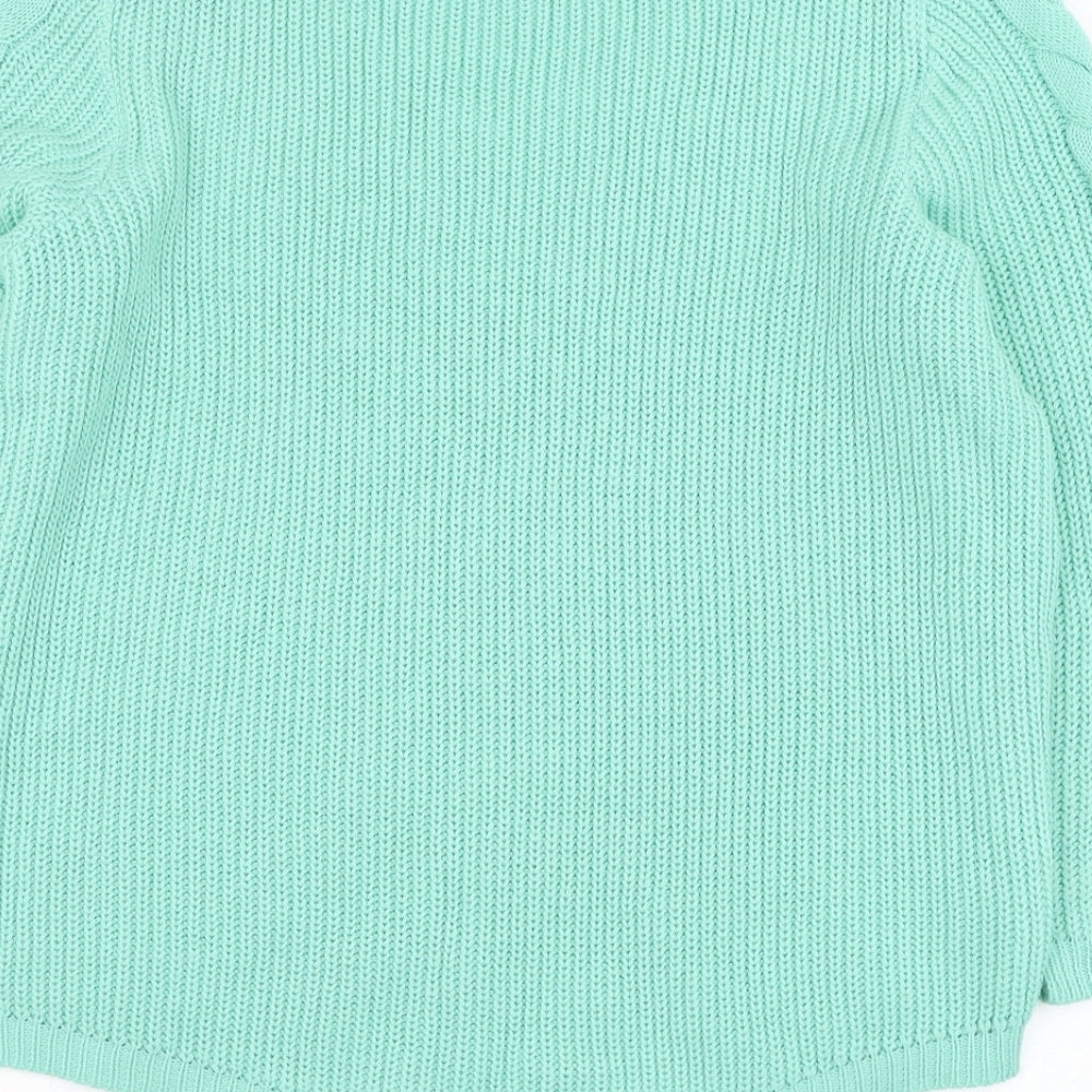 BASSINI Womens Blue V-Neck Acrylic Pullover Jumper Size L