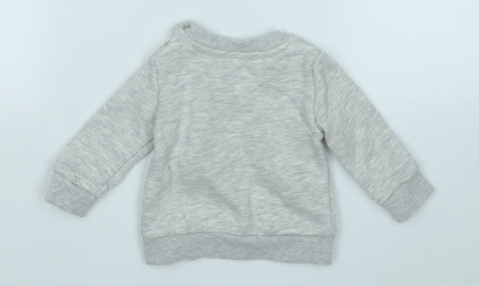 Primark Girls Grey Cotton Pullover Jumper Size 0-3 Months - Love Hugs