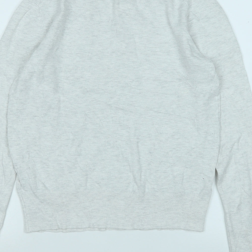 Zara Womens Grey Round Neck Viscose Pullover Jumper Size L