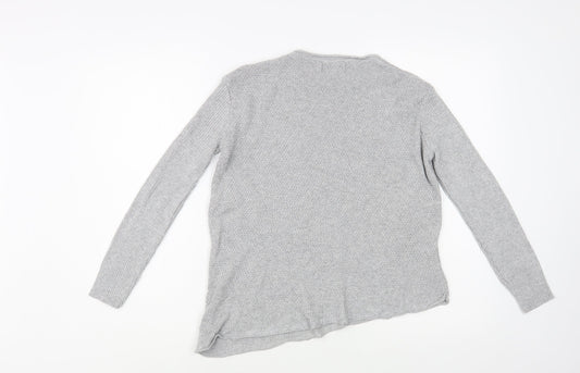 River Island Girls Grey Crew Neck Acrylic Pullover Jumper Size 9-10 Years Pullover